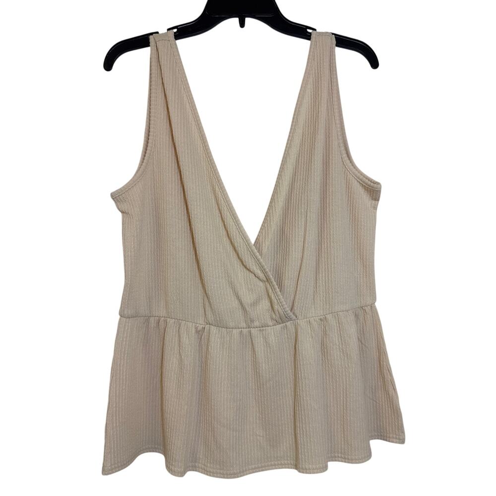 NWT Bunulu Large Corn Silk Yellow Top Faux Wrap Gathered Waist